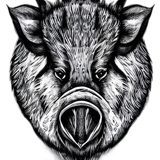 animal, face, creature, mask, photorealistic, pencil sketch, concept art, cartoon transparent PNG cut-out