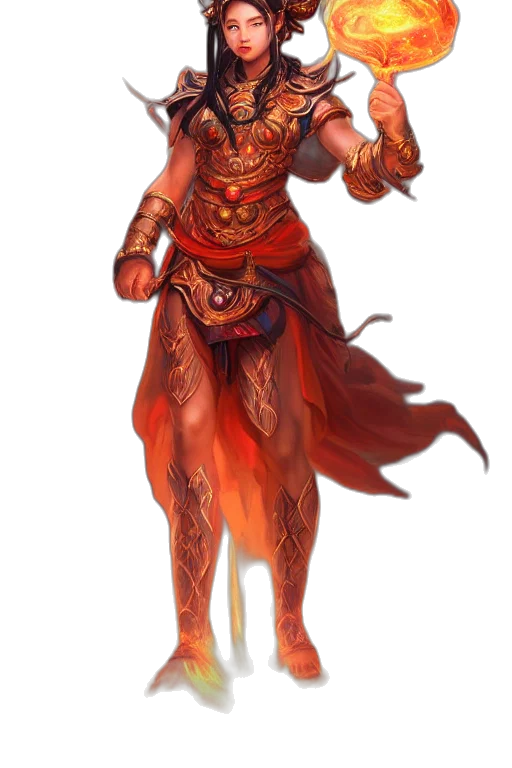 staff, mask, concept art, fantasy art, 3d render, comic book art, fire, red transparent PNG cut-out