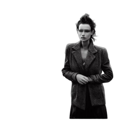 jacket, dress, face, staff transparent PNG cut-out