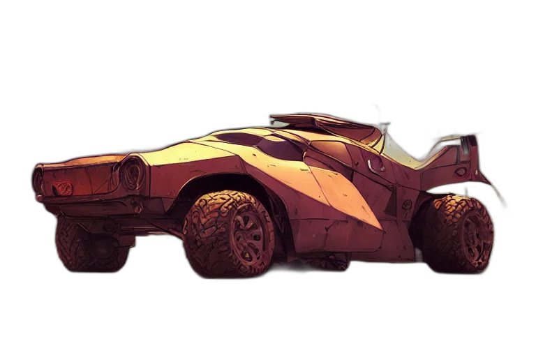 car, weapon, concept art, 3d render transparent PNG cut-out