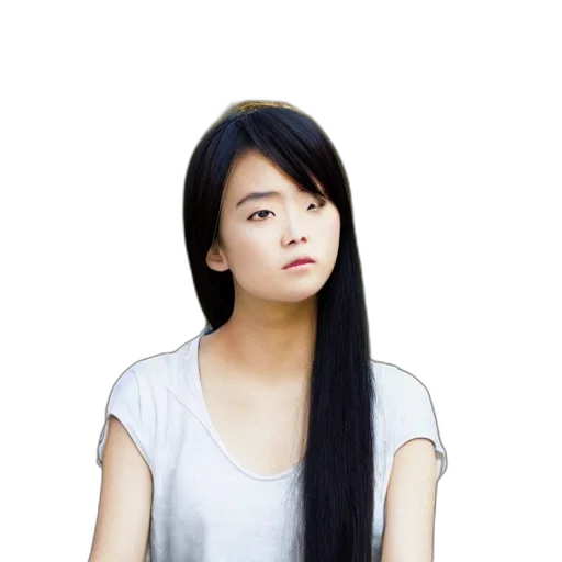 hair, face, dress, staff transparent PNG cut-out