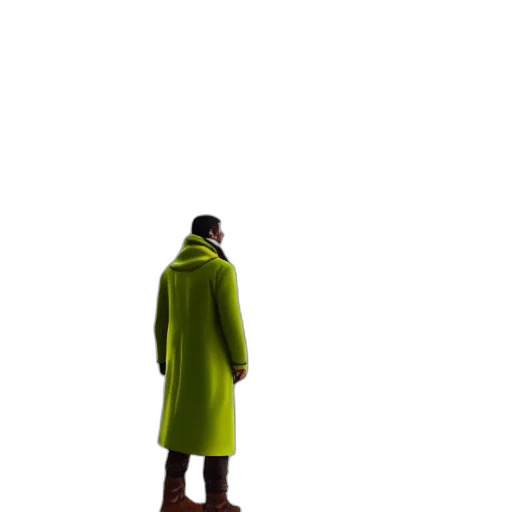 jacket, staff, hat, robot transparent PNG cut-out