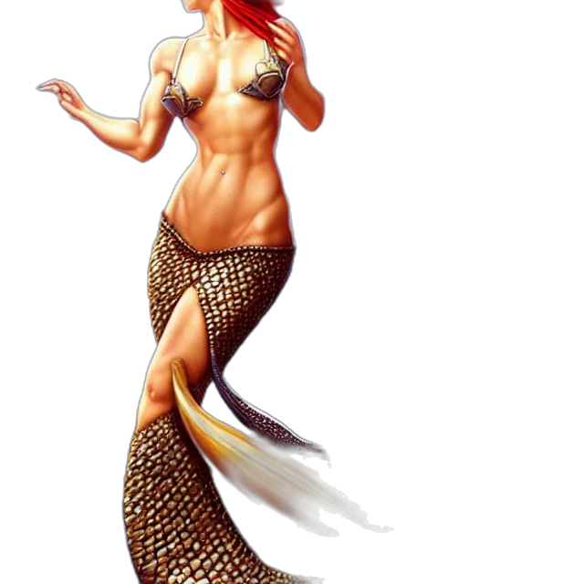 creature, fantasy art, concept art, pixel art, photorealistic, underwater, beautiful, mermaid transparent PNG cut-out
