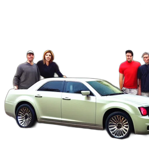 car, friends, drinking, near transparent PNG cut-out