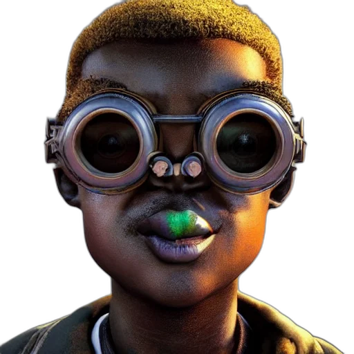 face, mask, animal, robot, concept art, 3d render, photorealistic, cyberpunk transparent PNG cut-out