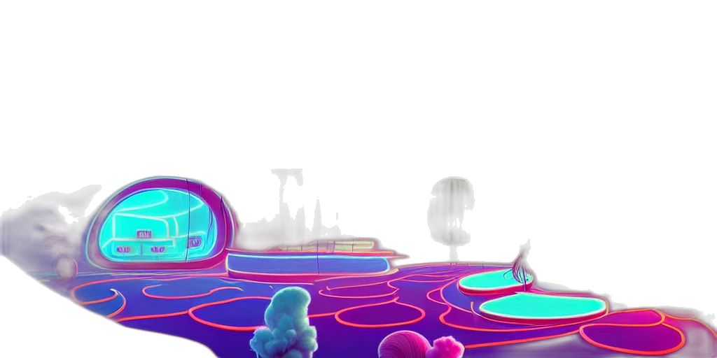 robot, concept art, vaporwave, 3d render transparent PNG cut-out