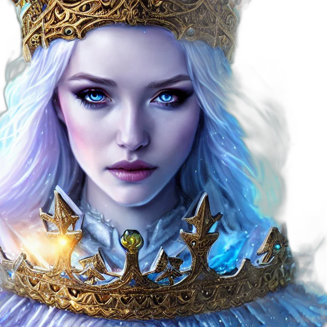 crown, jewelry, face, fantasy art, concept art, photorealistic, comic book art, blue transparent PNG cut-out
