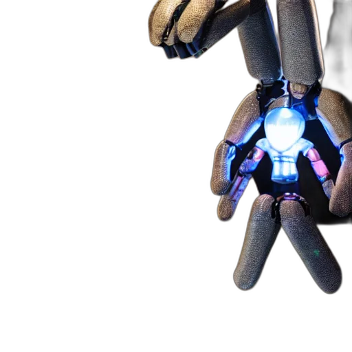 robot, staff, jewelry, weapon, 3d render, cyberpunk, concept art, humanoid transparent PNG cut-out