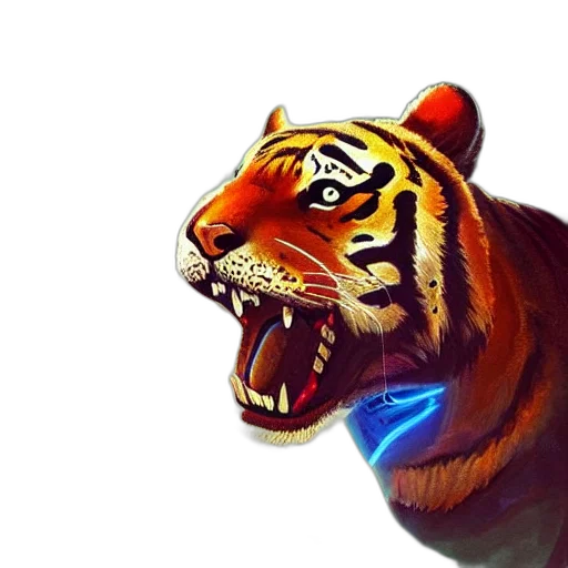 animal, creature, concept art, 3d render, fantasy art, photorealistic, tiger, made transparent PNG cut-out