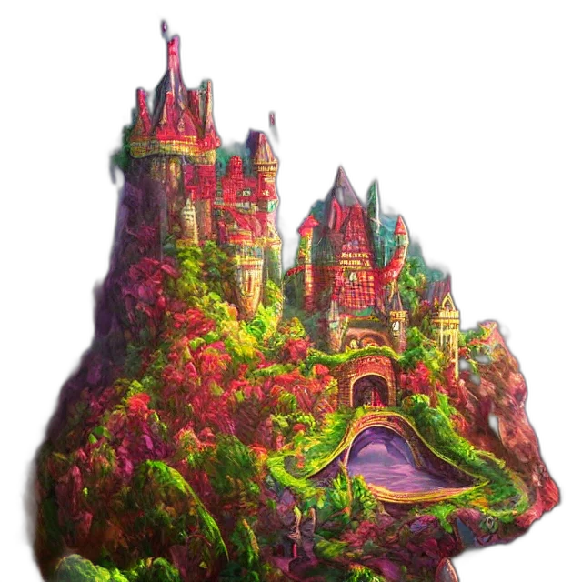 crown, dragon, staff, hat, fantasy art, concept art, 3d render, watercolor transparent PNG cut-out