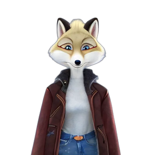 jacket, animal, mask, staff, concept art, 3d render, cartoon, photorealistic transparent PNG cut-out