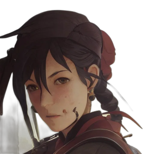 face, staff, hat, mask, concept art, anime, fantasy art, photorealistic transparent PNG cut-out