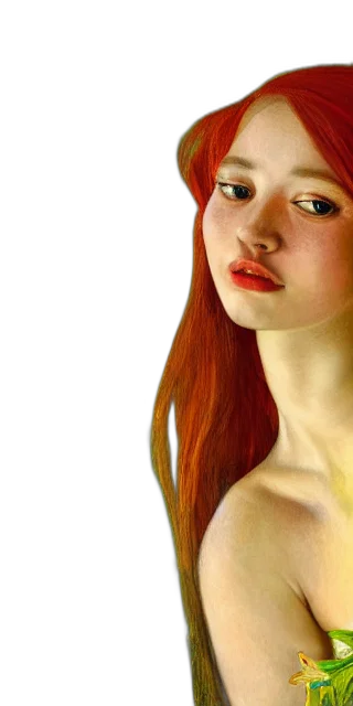 jewelry, face, hair, crown, photorealistic, oil painting, fantasy art, 3d render transparent PNG cut-out