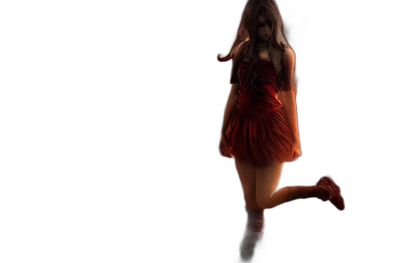 dress, shoes, hair, staff, 3d render, concept art, photorealistic, fantasy art transparent PNG cut-out