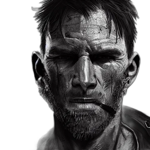 face, photorealistic, concept art, comic book art transparent PNG cut-out