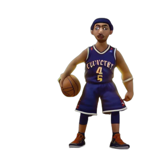 3d render, cartoon, concept art, steve, curry, basketball, player, beautiful transparent PNG cut-out