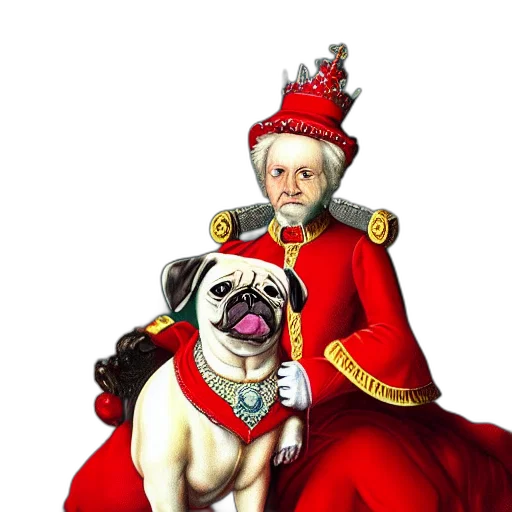 crown, animal, staff, photorealistic, concept art, oil painting, portrait, white transparent PNG cut-out