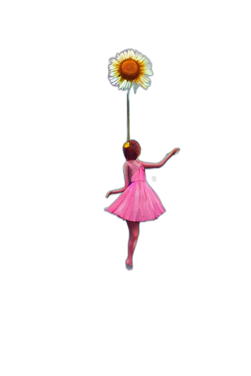 flower, staff, umbrella, dress transparent PNG cut-out