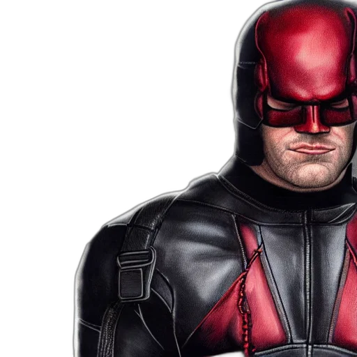 comic book art, daredevil, leather, suit, painting, concept, art transparent PNG cut-out