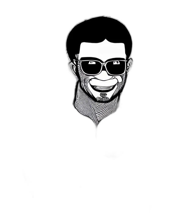 face, staff, jacket, cartoon, comic book art, pencil sketch, photorealistic, amateur transparent PNG cut-out