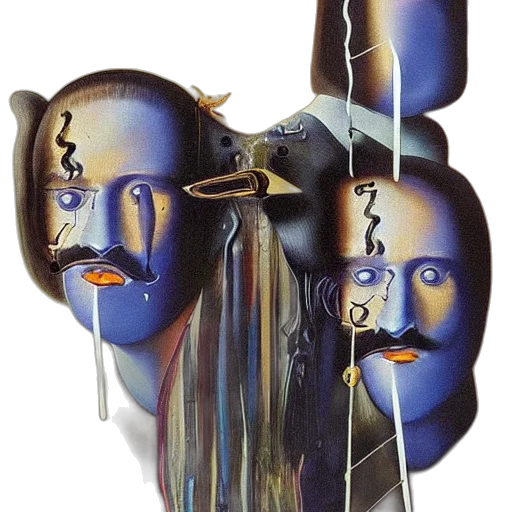 mask, face, crown, jewelry, concept art, photorealistic, oil painting, underwater transparent PNG cut-out