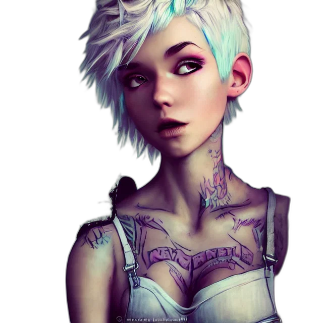 face, dress, robot, jewelry, fantasy art, cyberpunk, concept art, cartoon transparent PNG cut-out