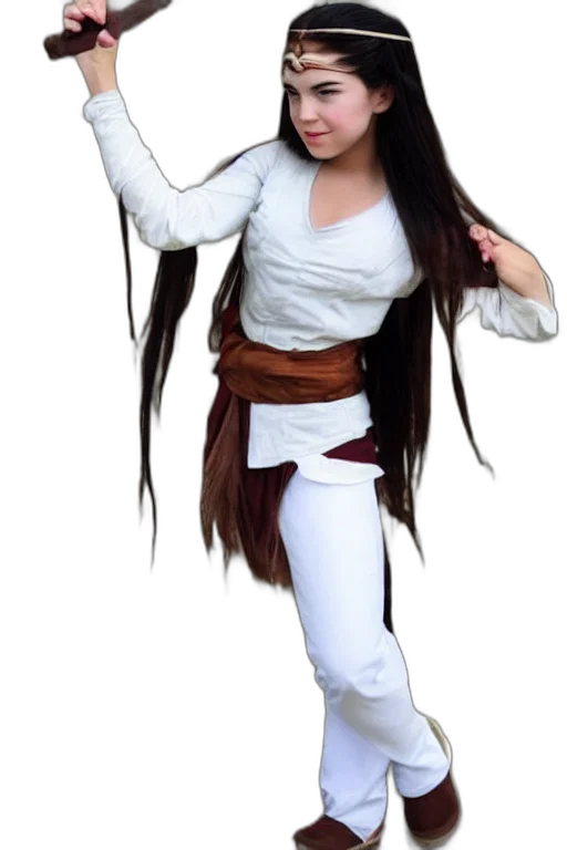 staff, hair, sword, jacket transparent PNG cut-out