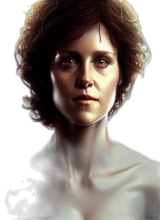 face, photorealistic, concept art, fantasy art, comic book art, portrait, ellen, ripley transparent PNG cut-out