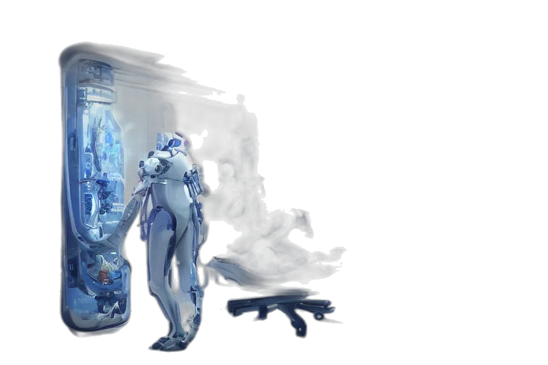 robot, bottle, concept art, cyberpunk transparent PNG cut-out