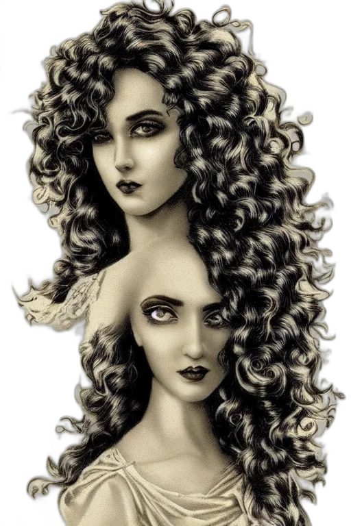 hair, jewelry, fantasy art, photorealistic transparent PNG cut-out