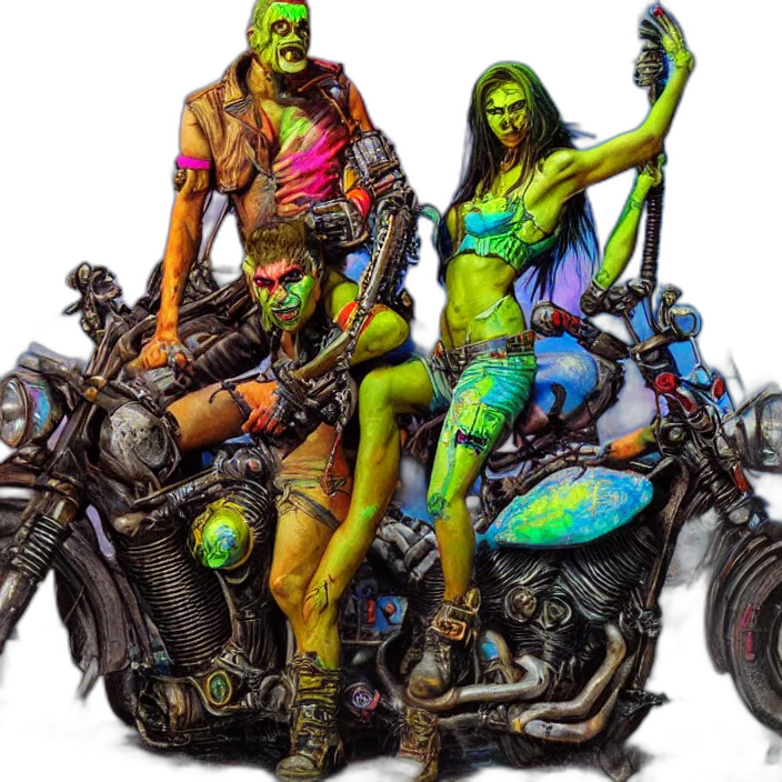 concept art, comic book art, fantasy art, cyberpunk transparent PNG cut-out