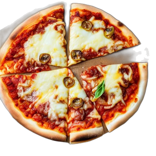 food, weapon, 3d render, photorealistic, double, cheese, margherita, pizza transparent PNG cut-out