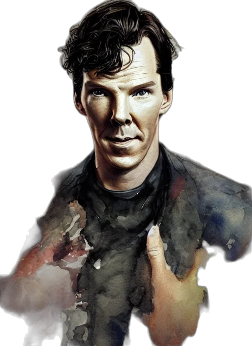 face, comic book art, photorealistic, concept art transparent PNG cut-out