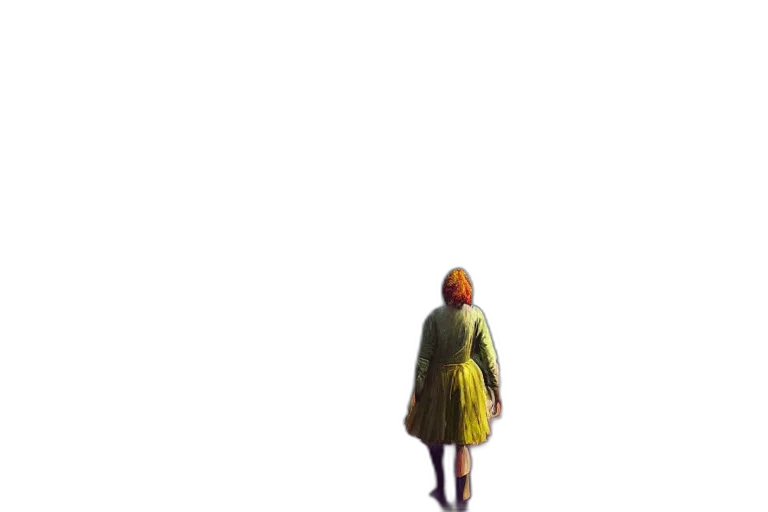 dress, jacket, umbrella, robot, pixel art, concept art, 3d render, watercolor transparent PNG cut-out