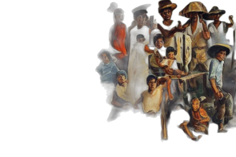 oil painting, concept art, painting, immigrants transparent PNG cut-out