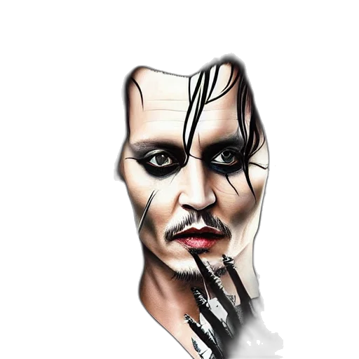 mask, face, photorealistic, comic book art, concept art, fantasy art, portrait, johnny transparent PNG cut-out