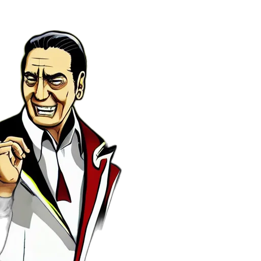 cartoon, comic book art, pixel art, concept art, silvio, berlusconi, style, jojo transparent PNG cut-out