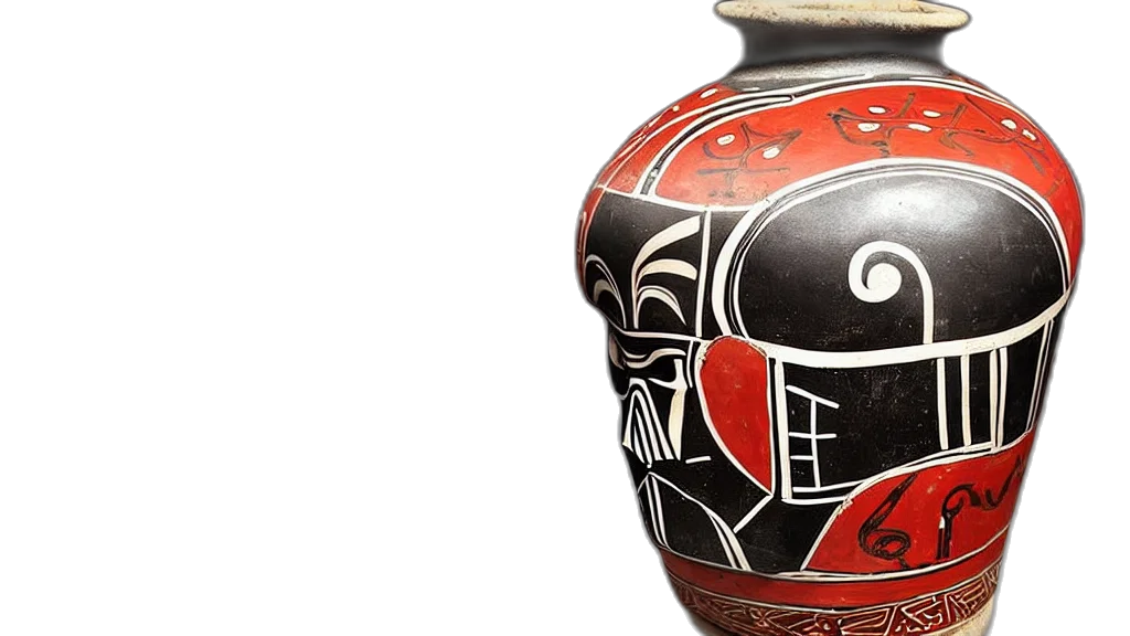 mask, pot, decorative, minoan, art, style, where, can transparent PNG cut-out
