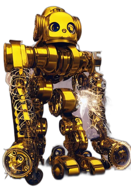 robot, weapon, staff, jewelry, concept art, 3d render, cyberpunk, fantasy art transparent PNG cut-out