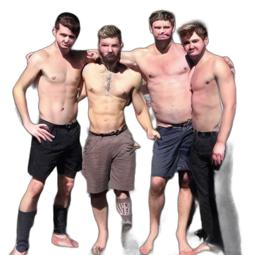 staff, boys transparent PNG cut-out