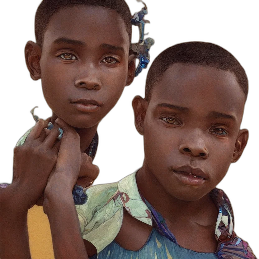 jewelry, face, mask, hair, photorealistic, concept art, oil painting, 3d render transparent PNG cut-out