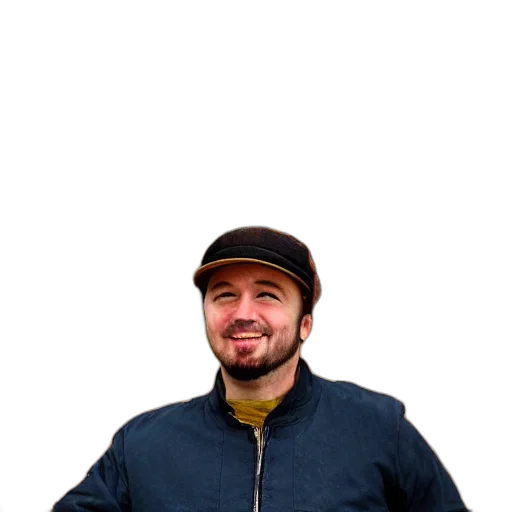 staff, hat, jacket, face transparent PNG cut-out