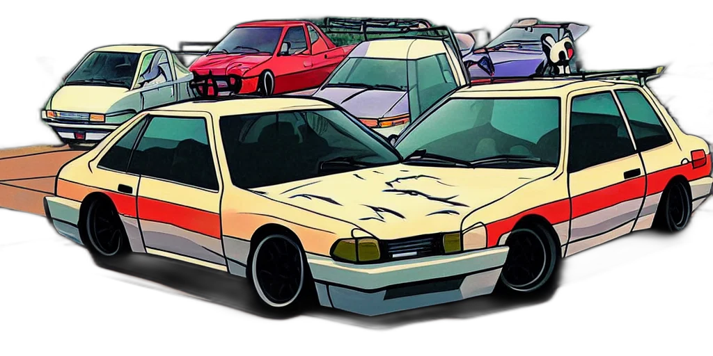 car, concept art, photorealistic, pixel art transparent PNG cut-out