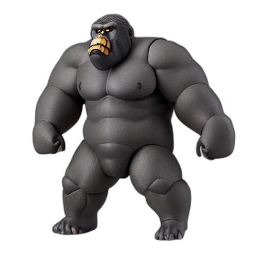 creature, animal, 3d render, concept art, photorealistic, king, kong, nendoroid transparent PNG cut-out