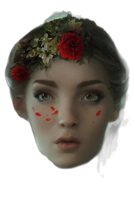 face, mask, crown, flower transparent PNG cut-out