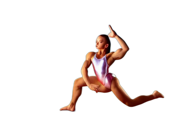 staff, hair, photorealistic, 3d render, concept art, gymnast, girl, fantasy transparent PNG cut-out