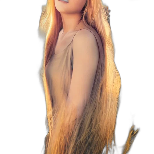 hair, dress, dragon, creature, fantasy art, photorealistic, concept art, oil painting transparent PNG cut-out