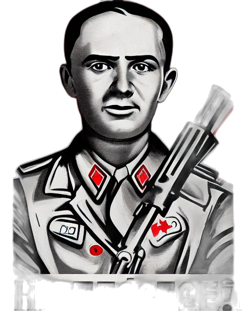 jacket, staff, weapon, face, comic book art, cartoon, pixel art, photorealistic transparent PNG cut-out