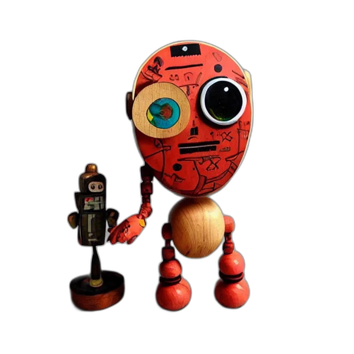 robot, staff, mask, creature, 3d render, concept art, pixel art, cartoon transparent PNG cut-out