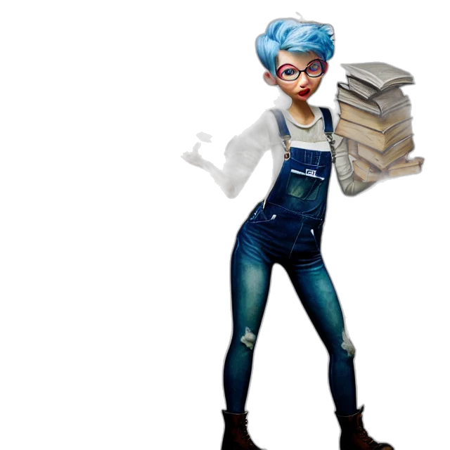 comic book art, concept art, cartoon, 3d render, blue, full, body, pose transparent PNG cut-out